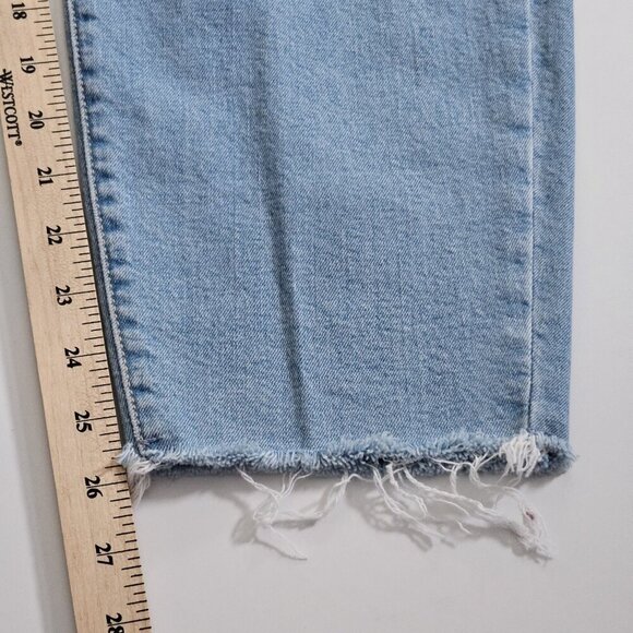 Levi's Jeans Womens 20W Blue High Waist Tapered Cropped Raw Hem Wedgie Skinny - Picture 7 of 16